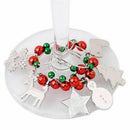 6PCS Alloy Merry Christmas Wine Glass Charms Rings Marker Christmas Party B
