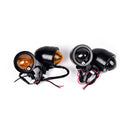 1 Pair Black Metal Motorcycle Cafe Racer Turn Signal Indicator Light Lamp JR BX