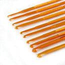 10Pcs Golden Double End Crochet Hook Bamboo Knitting Needle Set Home Weave