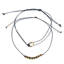 2Pcs/Set Fashion Black Rope Chain Charms Bracelet Bangle Jewelry Accessories ME