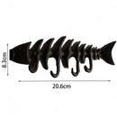 Rustic Cast Iron Nautical FISH BONE Key Hat Coat Rack Wall Hooks Fisherman Decor