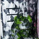 2x1M Butterfly Print Window Curtain Room Door Fringe String Tassel Divider Black