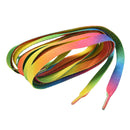 2 paia piatte arcobaleno scarpe lacci lacci lunghi lacci Bootlaces 8MM larghe 3C
