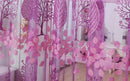 Door Window Floral Leaf Voile Cortina Jacquard Drape Curtain Valance Purple