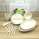 24pcs Portable Wedding Birthday Party Tableware Stylish Dishes Set Camping