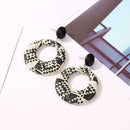 Retro Hollow Weave Round Circle Earrings Boho Women Ear Drop Jewelry (B) A