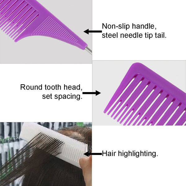 ABS Plastic Weave Highlighting Foiling Hair Comb Salon Styling Hair Combs