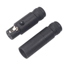 2pcs Mini XLR 3  Microphone Shielded Converter Male/Female Black