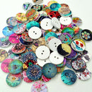 Pack of 100 Mixed Wooden Buttons in Bulk Landscape Buttons for Crafts Button