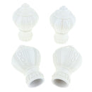 4Pcs Decorative Window Curtain Pole Rod End Cap Final Head 28mm White