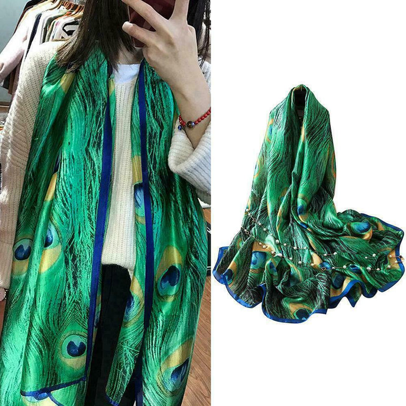 Women's Soft Peacock Long Scarf Wrap Shawl Beach Towel Fashion Lot K3L9