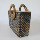 Hand Basket Shopping Bag Black Color Bali Island Hand Woven Bag Straw Bags