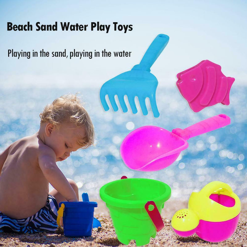 5pcs Kids Beach Sand Water Play Toys Bucket Spade Shovel Rake Set Gifts