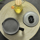 1.2L Stainless-Steel Oil Strainer Pot Grease Container Can Keeper w/ Lid