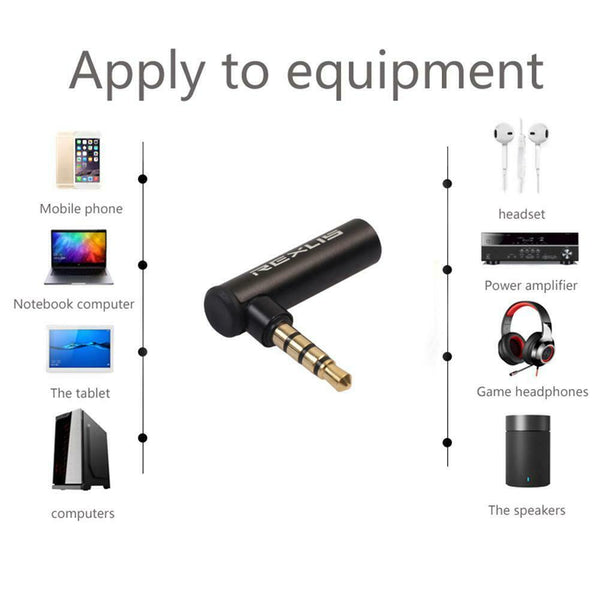 90 Degree Right Angled Audio Adapter Audio Microphone Jack Stereo Plug Connector