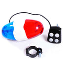 6 bike bicycle police led light + 4 loud siren sound trumpet cycling horn bell Z