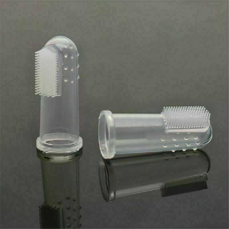 1X Pet Dog Cat Oral Dental Brush Cleaning Finger Toothbrush Teeth  Care  Hy C0O0