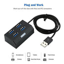 4 Ports USB 2.0 HUB Splitter Adapter External Converter for Desktop (Black)