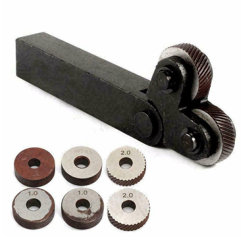 7pcs/set Knurling Tool Diagonal Single Wheel Linear Set Knurl 0.5/1/2mm Pit L5T4