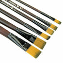 6xSHORT FLAT .ART BRUSH SET FINE-THICK Small-Large/Oil/Acrylic Paint/Bristl I8R9