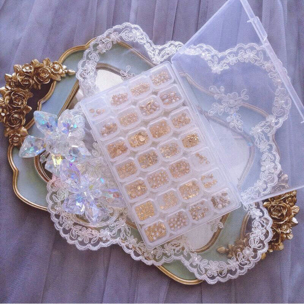 Empty 28 Jars Slots Nail Art Storage Box Tips Jewelry Case Organizer Beads Tools