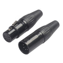 Male Female XLR Mic Connector Audio Mic Cable Plug Audio Socket Black