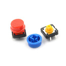 25Sets Momentary Tactile Push Button Touch Micro Switch4P PCB Caps12x12x7.3mm Bj
