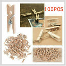 100 Mini Wooden Pegs Wedding Craft Tiny Photo Small Hanging Clips Wood