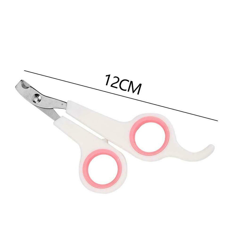 Pet Nail Toe Clipper Scissors Stainless Steel Dog Claw Cutter (White Pink) A