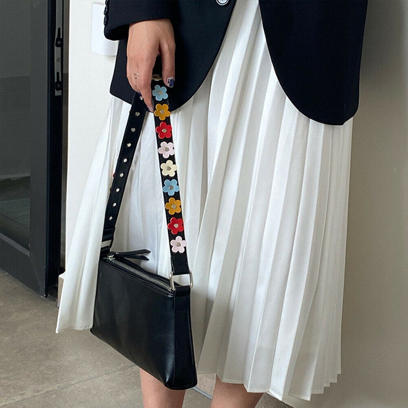 Casual Flower Pattern Strap Underarm Tote Women Leather Shoulder Clutch Bag