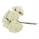 10x Artificial Foam Flower Wedding Party Bouquet Home Garden Decor Ivory