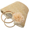 Women's Straw Handbag Flower Woven Summer Beach Messenger Tote Bag Basket S U6A1