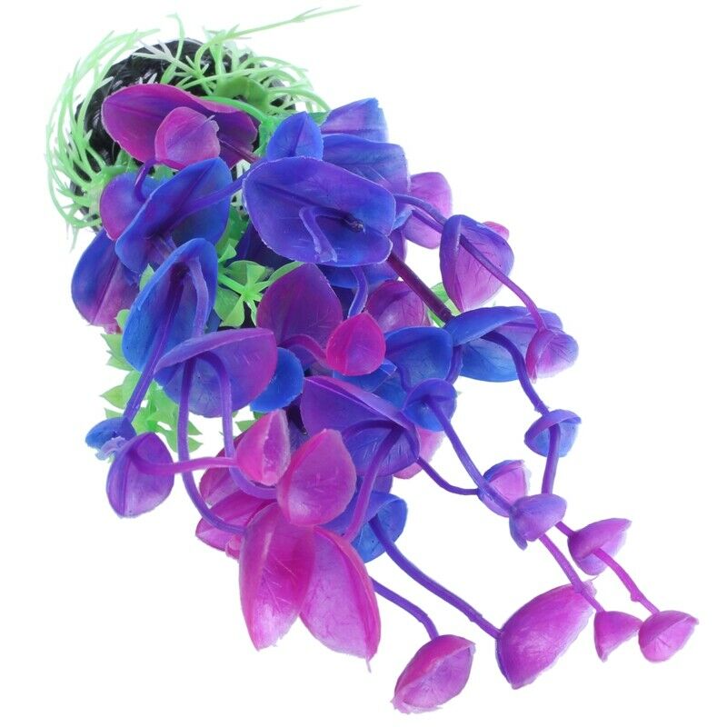 7.9" Fuchsia Green Plastic Fish Tank Underwater Ornament Aquarium Aquatic P Q5U2