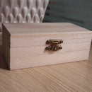 Square Wood Box DIY Jewelry Sundries Storage Holder Unpainted With Lock