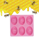 6-Cavity Homemade Making Chocolate Cake Honey Bee Soap Mold Silicone Mould Tray
