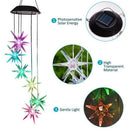 Led Solar Wind Spinner Color Changing Urchin Star Wind Chime Lamp for Home