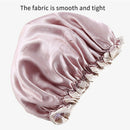 Solid Color Shower Cap for Long Hair Waterproof Mold Washable Hair Cover Wo