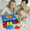 Wooden Pattern Blocks -155Wood Pieces Multicolored Tangrams for Kids Ages 3 and