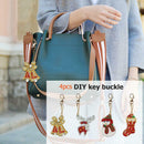 4pcs DIY Full Drill Special Shaped Diamond Painting Christmas Keyring Decor