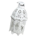 European Metal Moroccan Candle Holder Votive Candlestick Home Decor White