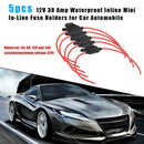 5pcs Waterproof Car Automobile Inline Mini In-Line Fuse Holders 12V 30 Amp