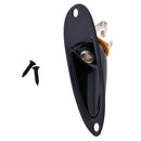 Black Guitar Neck Plate + Boat Style Mono Jack + Plate Socket