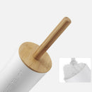 Bamboo Floor-Standing Toilet Brush Set with Base Bathroom Toilet Brush HoldeA5D8