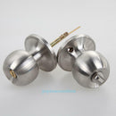 Stainless Rotation Round Door Knobs Handle Entrance Passage Lock With Key Set