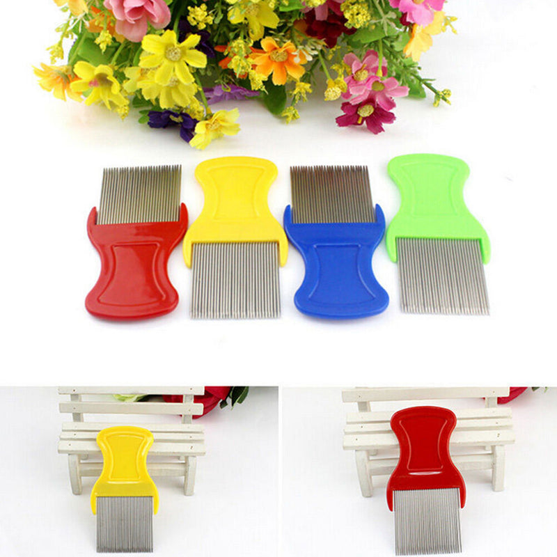 Head Lice Metal Comb Hair Pet Safe Flea Comb Kids Pets Various Colour bbTOCA