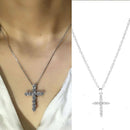 Mens Womens Necklace Chain White Sapphire Cross Jewellery Pendant Xmas Gift