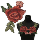 2pcs Embroidery Rose Flower Sew On Patch Badge Bag Jeans Dress Applique Craft LJ