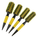 Round Hair Roller Brush Natural Wood Nylon Bristle Styling Hairbrush 2.4"
