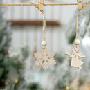 36pcs/box Natural Wooden Christmas Tree Ornament DIY Hanging Pendants Handcrafts