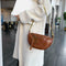 Fashion Leather Crossbody Bags Women Chain Shoulder Travel Handbag (Brown)